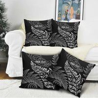 Aotearoa Personalized Lawn Bowls Maori Pillow Cover New Zealand Black Tribal Silver Fern LT7 - Polynesian Pride