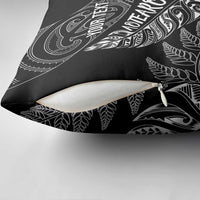 Aotearoa Personalized Lawn Bowls Maori Pillow Cover New Zealand Black Tribal Silver Fern LT7 - Polynesian Pride