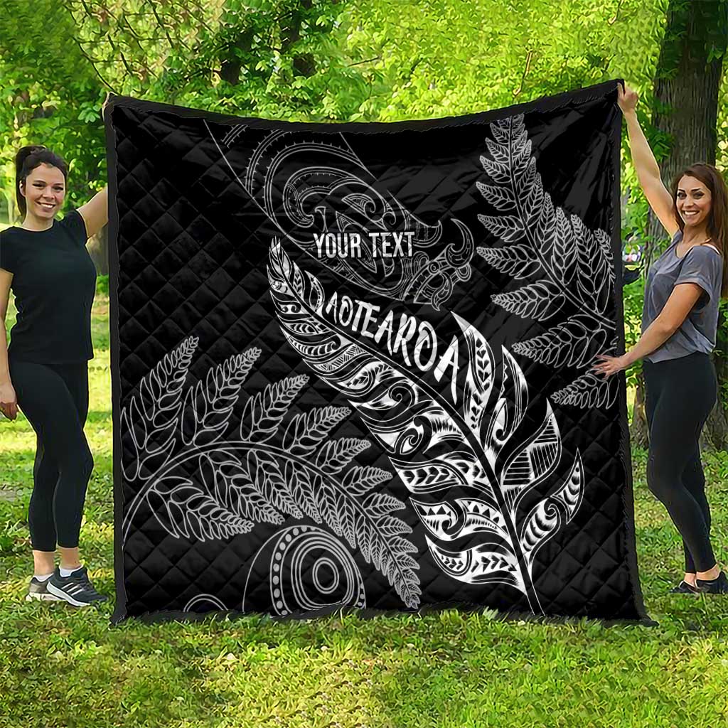 Aotearoa Personalized Lawn Bowls Maori Quilt New Zealand Black Tribal Silver Fern LT7 - Polynesian Pride