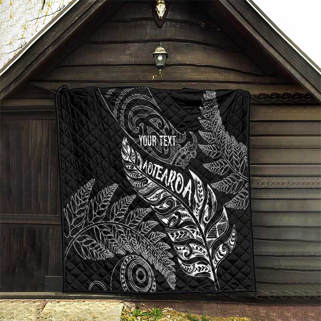 Aotearoa Personalized Lawn Bowls Maori Quilt New Zealand Black Tribal Silver Fern LT7 - Polynesian Pride