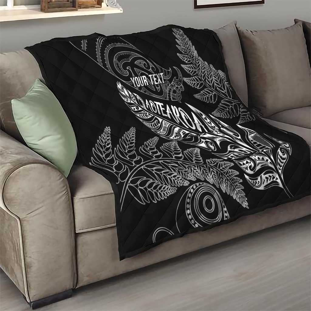 Aotearoa Personalized Lawn Bowls Maori Quilt New Zealand Black Tribal Silver Fern LT7 - Polynesian Pride