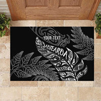 Aotearoa Personalized Lawn Bowls Maori Rubber Doormat New Zealand Black Tribal Silver Fern LT7 Black - Polynesian Pride