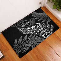 Aotearoa Personalized Lawn Bowls Maori Rubber Doormat New Zealand Black Tribal Silver Fern LT7 - Polynesian Pride