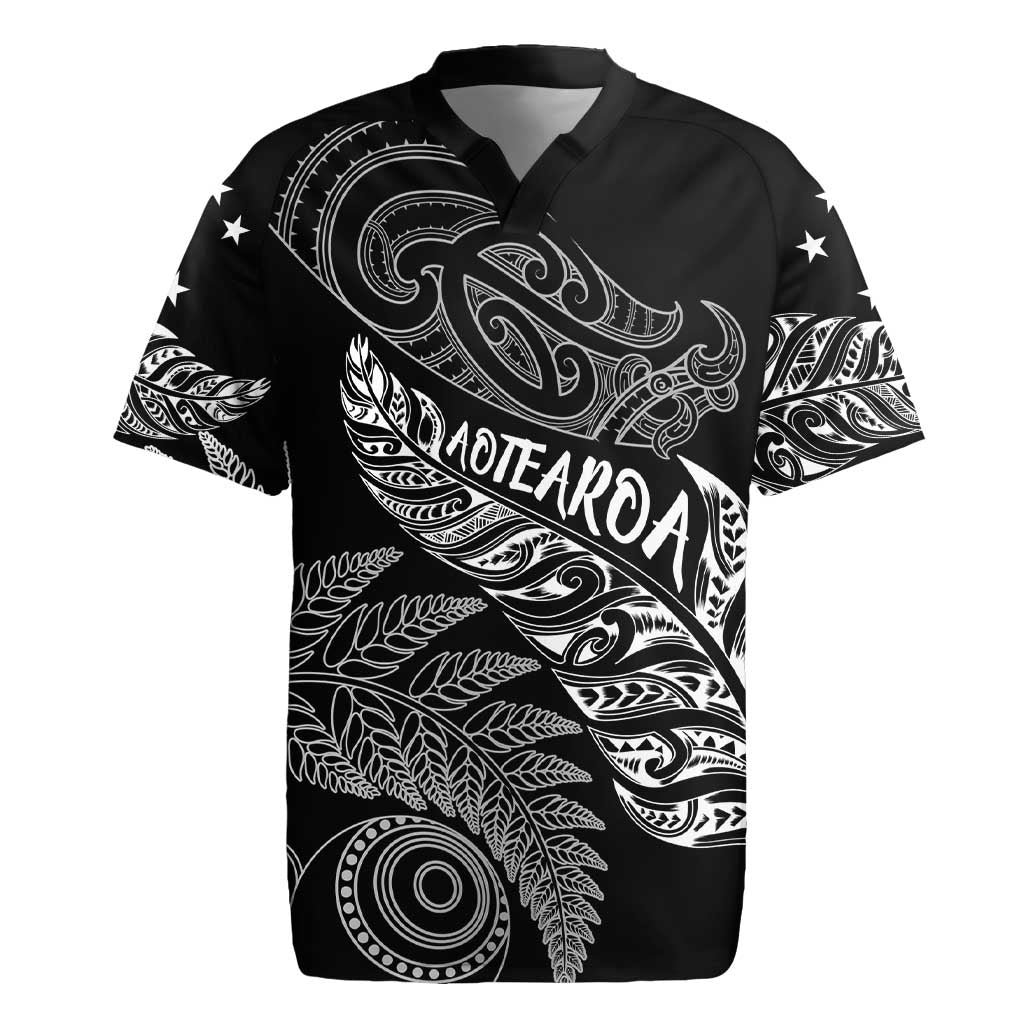 Aotearoa Personalized Lawn Bowls Maori Rugby Jersey New Zealand Black Tribal Silver Fern LT7 Black - Polynesian Pride