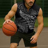 Aotearoa Personalized Lawn Bowls Maori Sleeveless Zip Hoodie New Zealand Black Tribal Silver Fern LT7 - Polynesian Pride