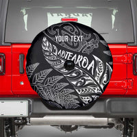 Aotearoa Personalized Lawn Bowls Maori Spare Tire Cover New Zealand Black Tribal Silver Fern LT7 - Polynesian Pride