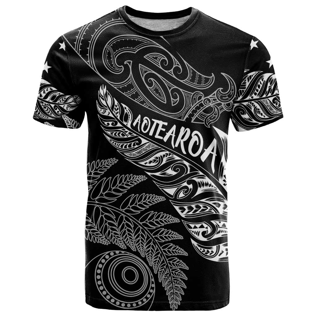 Aotearoa Personalized Lawn Bowls Maori T Shirt New Zealand Black Tribal Silver Fern LT7 Black - Polynesian Pride