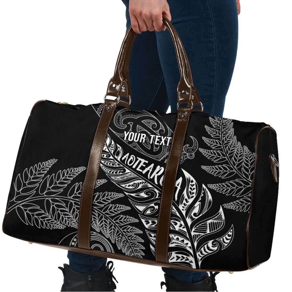 Aotearoa Personalized Lawn Bowls Maori Travel Bag New Zealand Black Tribal Silver Fern LT7 - Polynesian Pride