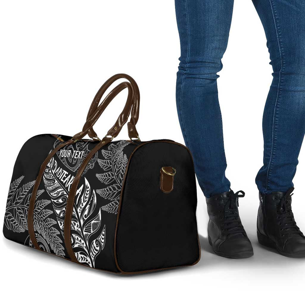 Aotearoa Personalized Lawn Bowls Maori Travel Bag New Zealand Black Tribal Silver Fern LT7 - Polynesian Pride