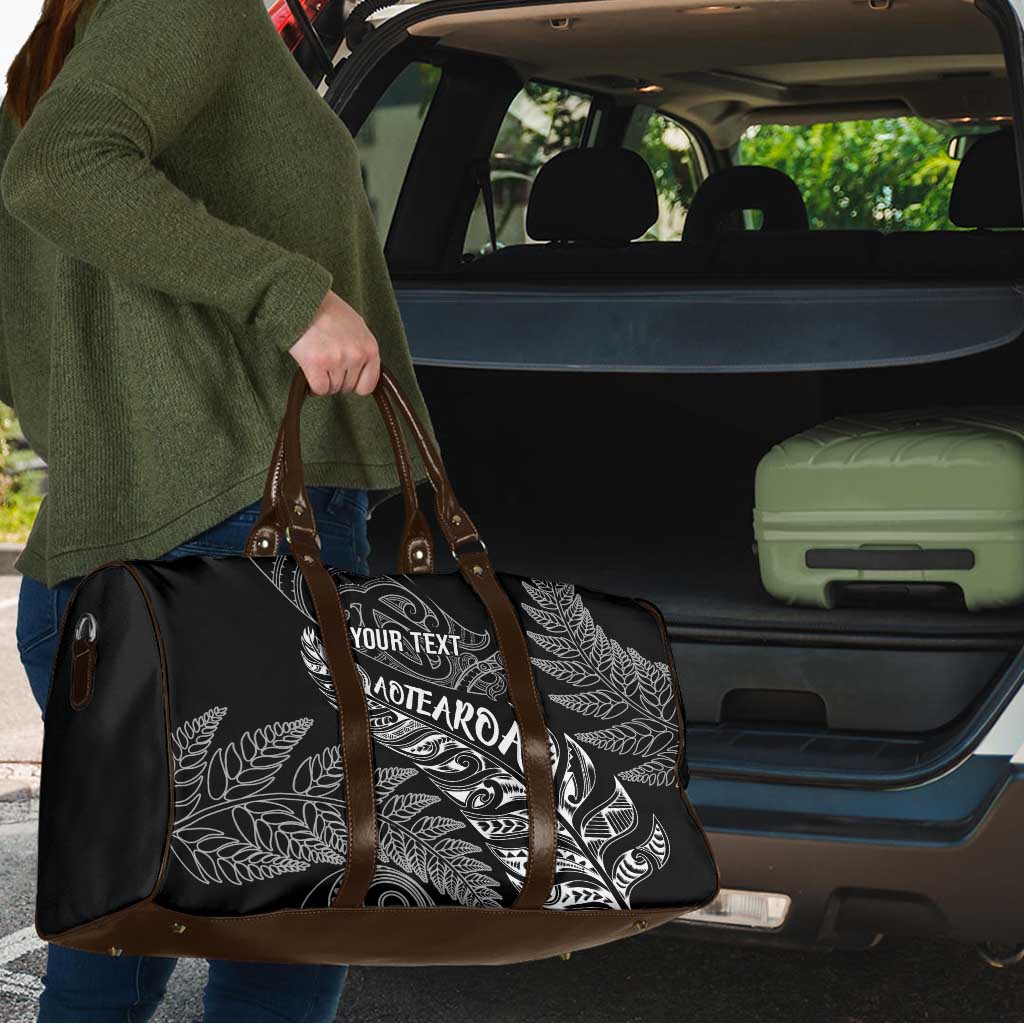 Aotearoa Personalized Lawn Bowls Maori Travel Bag New Zealand Black Tribal Silver Fern LT7 - Polynesian Pride