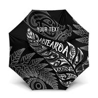 Aotearoa Personalized Lawn Bowls Maori Umbrella New Zealand Black Tribal Silver Fern LT7 One Size Folded 11.42 inch Opened Diameter 37.4 inch Black - Polynesian Pride
