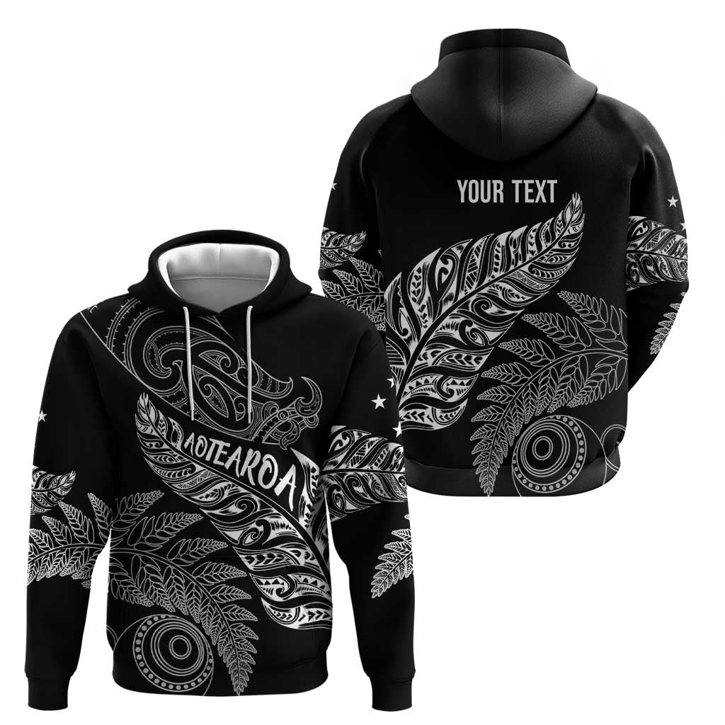 Aotearoa Personalized Lawn Bowls Maori Zip Hoodie New Zealand Black Tribal Silver Fern LT7 - Polynesian Pride
