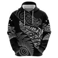 Aotearoa Personalized Lawn Bowls Maori Zip Hoodie New Zealand Black Tribal Silver Fern LT7 - Polynesian Pride