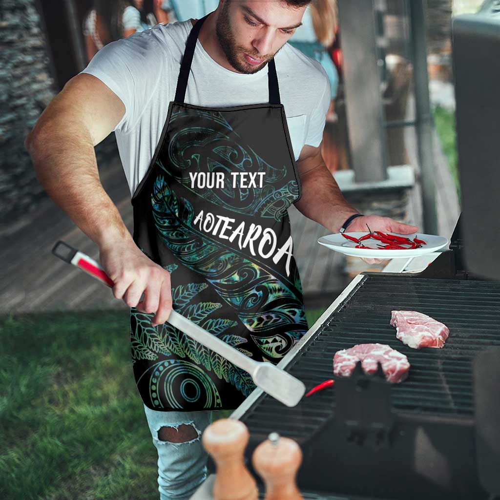 Aotearoa Personalized Lawn Bowls Maori Apron New Zealand Paua Shell Tribal Silver Fern - Polynesian Pride