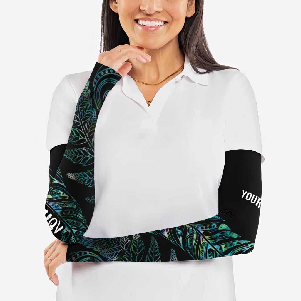 Aotearoa Personalized Lawn Bowls Maori Arm Sleeves New Zealand Paua Shell Tribal Silver Fern LT7 - Polynesian Pride