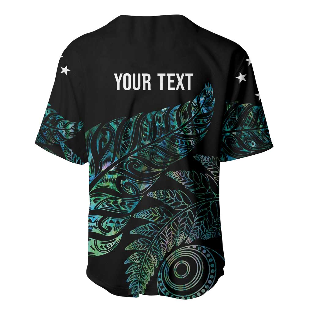 Aotearoa Personalized Lawn Bowls Maori Baseball Jersey New Zealand Paua Shell Tribal Silver Fern LT7 - Polynesian Pride