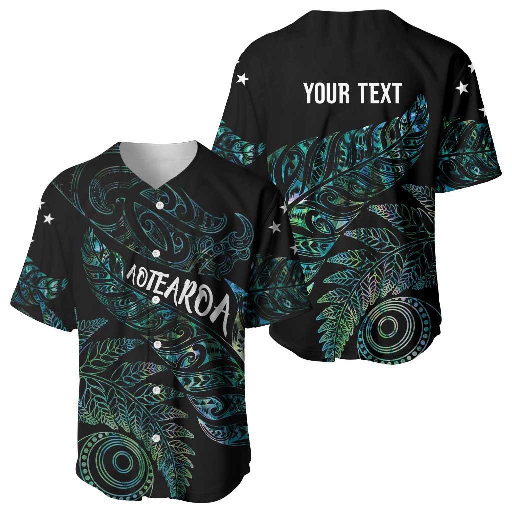 Aotearoa Personalized Lawn Bowls Maori Baseball Jersey New Zealand Paua Shell Tribal Silver Fern LT7 - Polynesian Pride