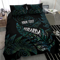 Aotearoa Personalized Lawn Bowls Maori Bedding Set New Zealand Paua Shell Tribal Silver Fern - Polynesian Pride
