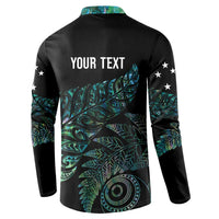 Aotearoa Personalized Lawn Bowls Maori Button Sweatshirt New Zealand Paua Shell Tribal Silver Fern - Polynesian Pride