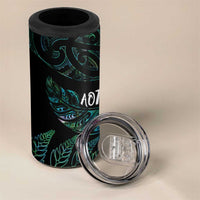 Aotearoa Personalized Lawn Bowls Maori 4 in 1 Can Cooler Tumbler New Zealand Paua Shell Tribal Silver Fern LT7 - Polynesian Pride