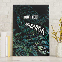 Aotearoa Personalized Lawn Bowls Maori Canvas Wall Art New Zealand Paua Shell Tribal Silver Fern LT7 Without Frame Green - Polynesian Pride