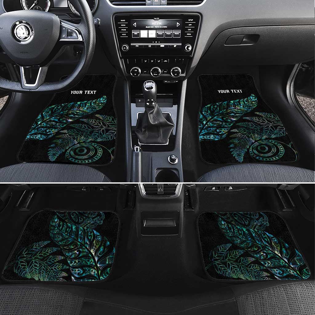 Aotearoa Personalized Lawn Bowls Maori Car Mats New Zealand Paua Shell Tribal Silver Fern LT7 Set 4pcs Green - Polynesian Pride