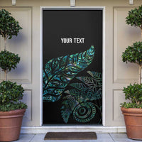 Aotearoa Personalized Lawn Bowls Maori Door Cover New Zealand Paua Shell Tribal Silver Fern LT7 Green - Polynesian Pride