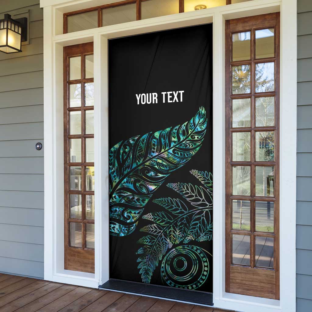 Aotearoa Personalized Lawn Bowls Maori Door Cover New Zealand Paua Shell Tribal Silver Fern LT7 - Polynesian Pride