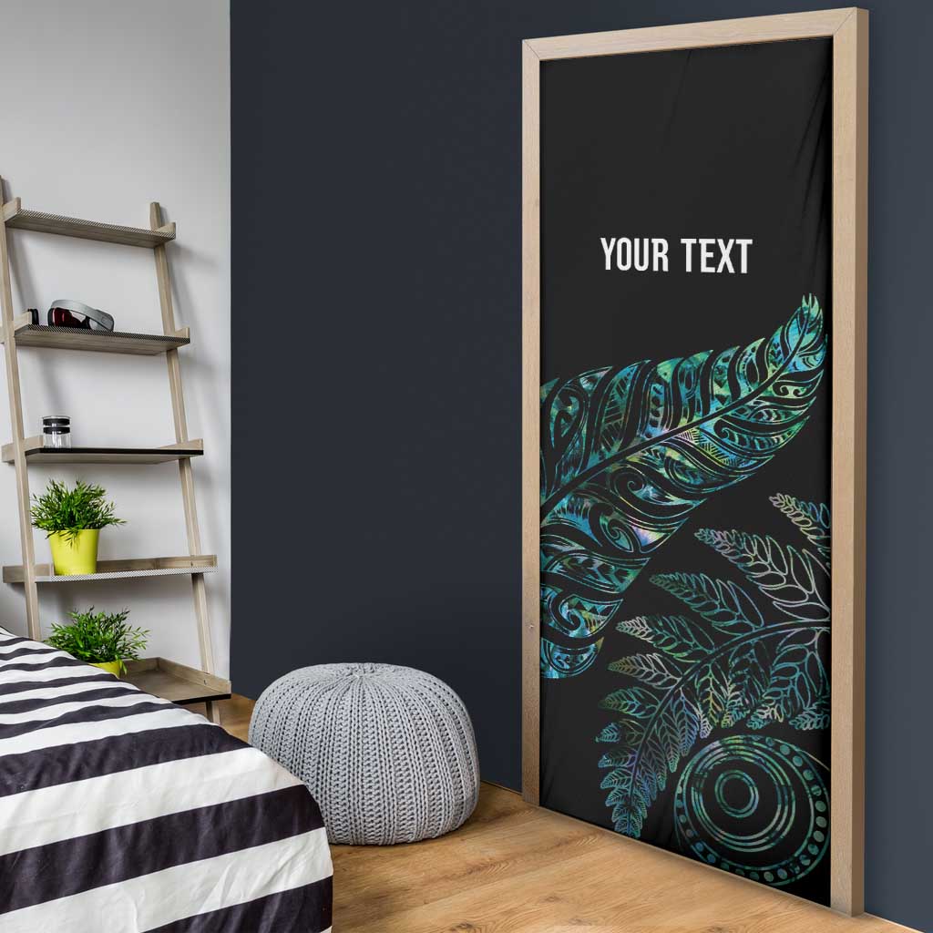 Aotearoa Personalized Lawn Bowls Maori Door Cover New Zealand Paua Shell Tribal Silver Fern LT7 - Polynesian Pride