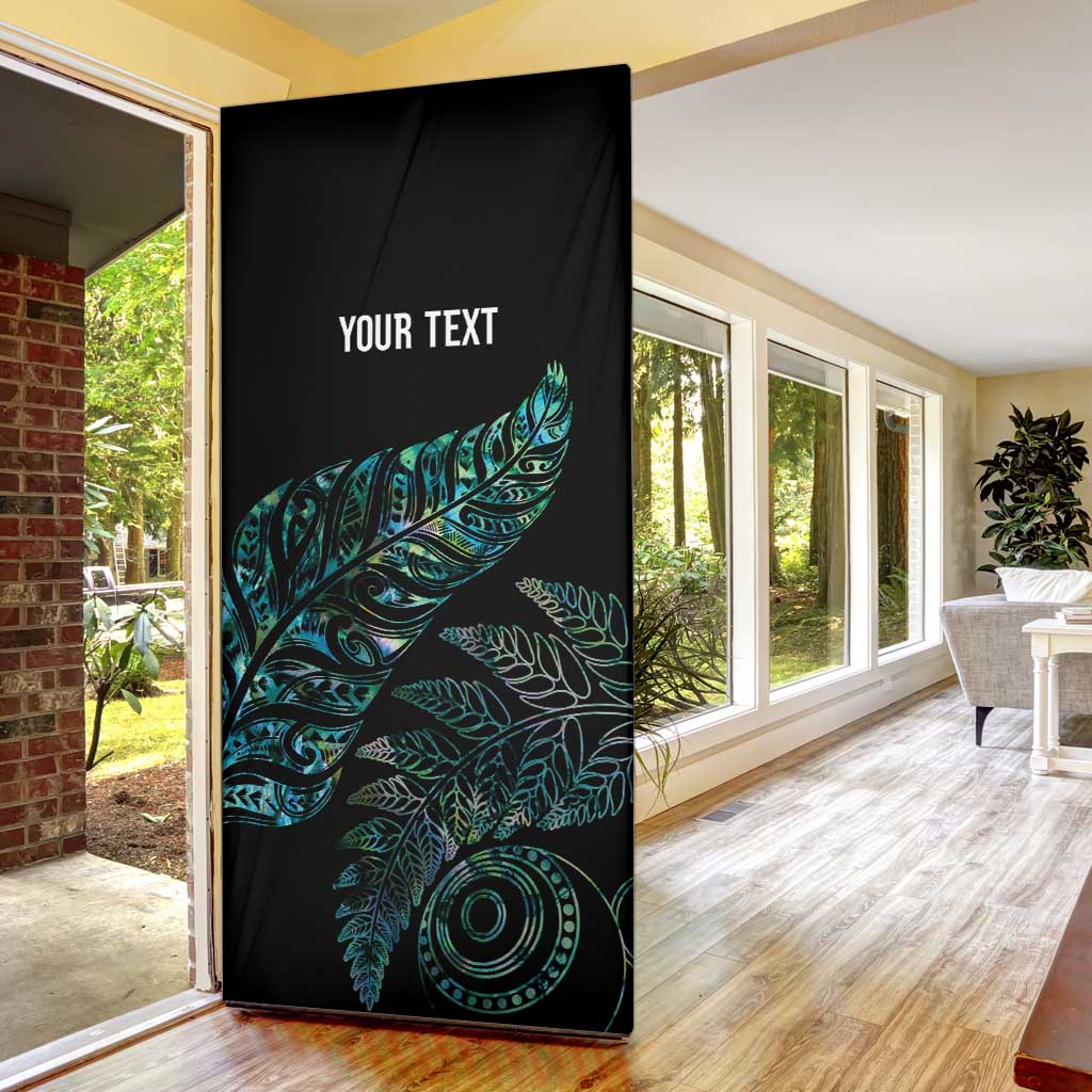 Aotearoa Personalized Lawn Bowls Maori Door Cover New Zealand Paua Shell Tribal Silver Fern LT7 - Polynesian Pride