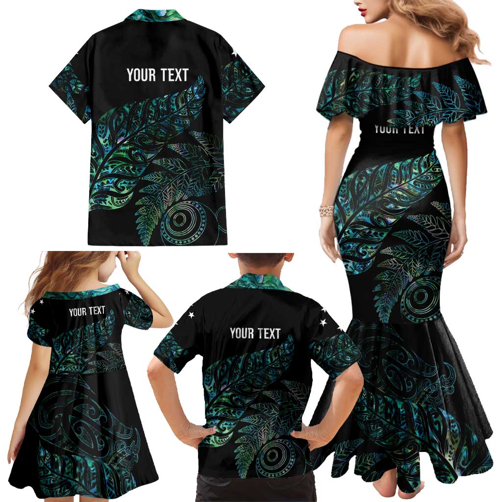 Aotearoa Personalized Lawn Bowls Maori Family Matching Mermaid Dress and Hawaiian Shirt New Zealand Paua Shell Tribal Silver Fern LT7 - Polynesian Pride