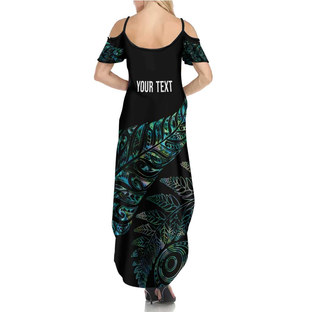 Aotearoa Personalized Lawn Bowls Maori Family Matching Summer Maxi Dress and Hawaiian Shirt New Zealand Paua Shell Tribal Silver Fern LT7 - Polynesian Pride