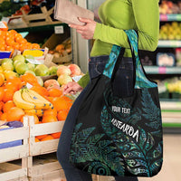 Aotearoa Personalized Lawn Bowls Maori Grocery Bag New Zealand Paua Shell Tribal Silver Fern LT7 - Polynesian Pride