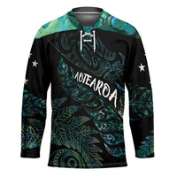 Aotearoa Personalized Lawn Bowls Maori Hockey Jersey New Zealand Paua Shell Tribal Silver Fern LT7 Unisex Green - Polynesian Pride