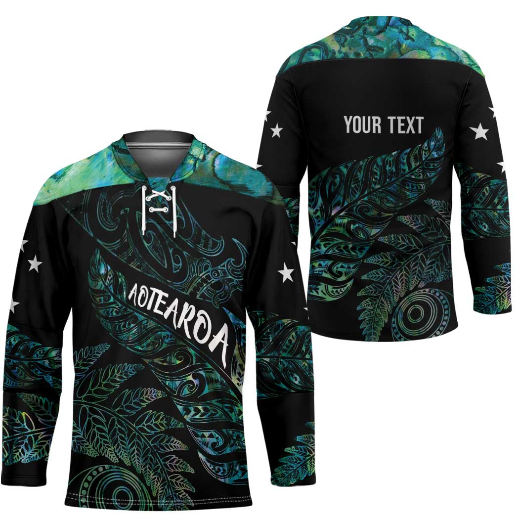 Aotearoa Personalized Lawn Bowls Maori Hockey Jersey New Zealand Paua Shell Tribal Silver Fern LT7 - Polynesian Pride