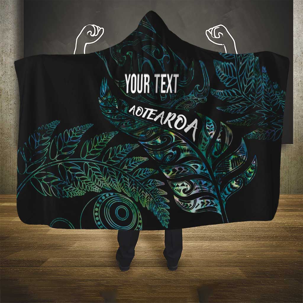 Aotearoa Personalized Lawn Bowls Maori Hooded Blanket New Zealand Paua Shell Tribal Silver Fern LT7 - Polynesian Pride
