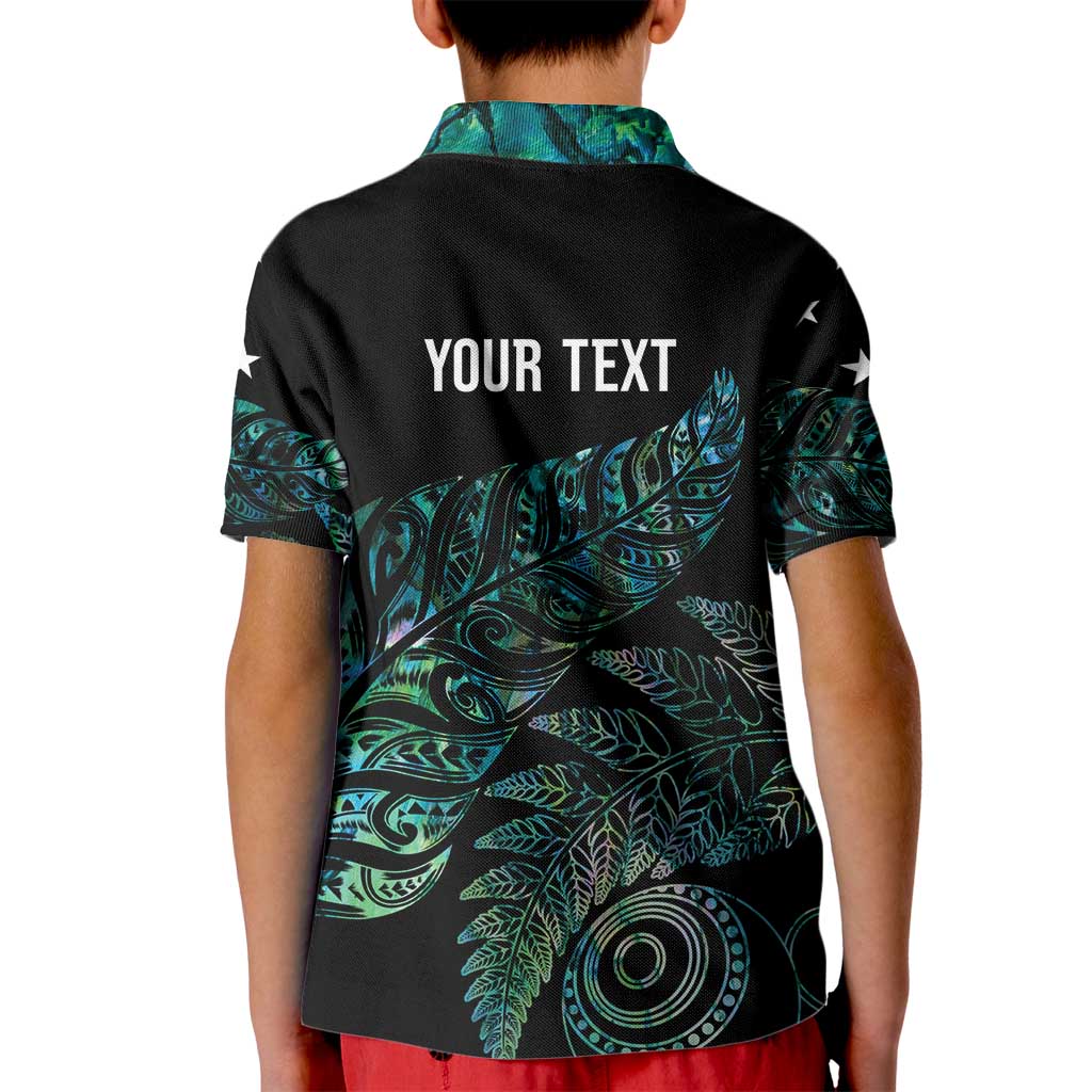 Aotearoa Personalized Lawn Bowls Maori Kid Polo Shirt New Zealand Paua Shell Tribal Silver Fern LT7 - Polynesian Pride