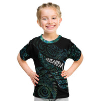 Aotearoa Personalized Lawn Bowls Maori Kid T Shirt New Zealand Paua Shell Tribal Silver Fern LT7 Green - Polynesian Pride
