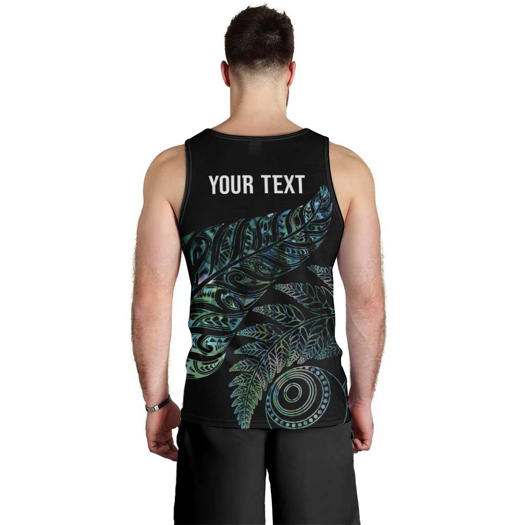 Aotearoa Personalized Lawn Bowls Maori Men Tank Top New Zealand Paua Shell Tribal Silver Fern LT7 - Polynesian Pride