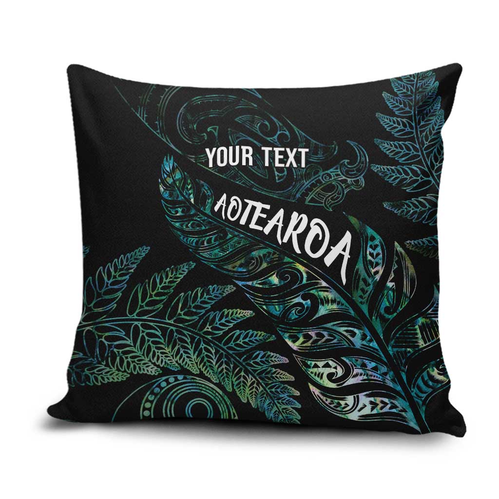 Aotearoa Personalized Lawn Bowls Maori Pillow Cover New Zealand Paua Shell Tribal Silver Fern LT7 Green - Polynesian Pride