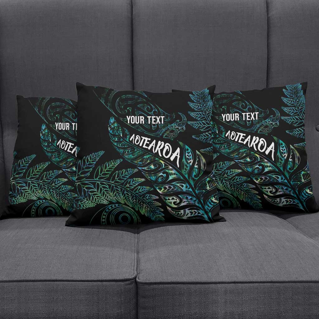 Aotearoa Personalized Lawn Bowls Maori Pillow Cover New Zealand Paua Shell Tribal Silver Fern LT7 - Polynesian Pride