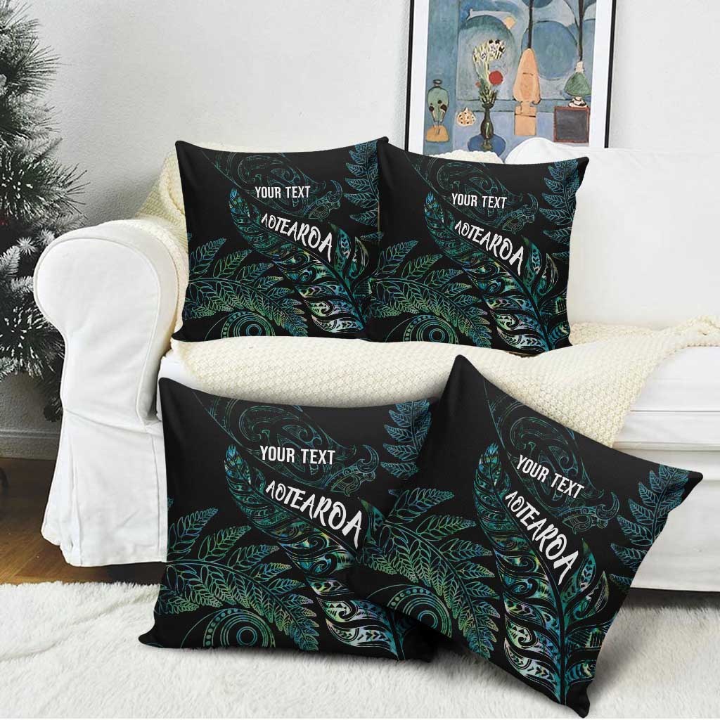 Aotearoa Personalized Lawn Bowls Maori Pillow Cover New Zealand Paua Shell Tribal Silver Fern LT7 - Polynesian Pride
