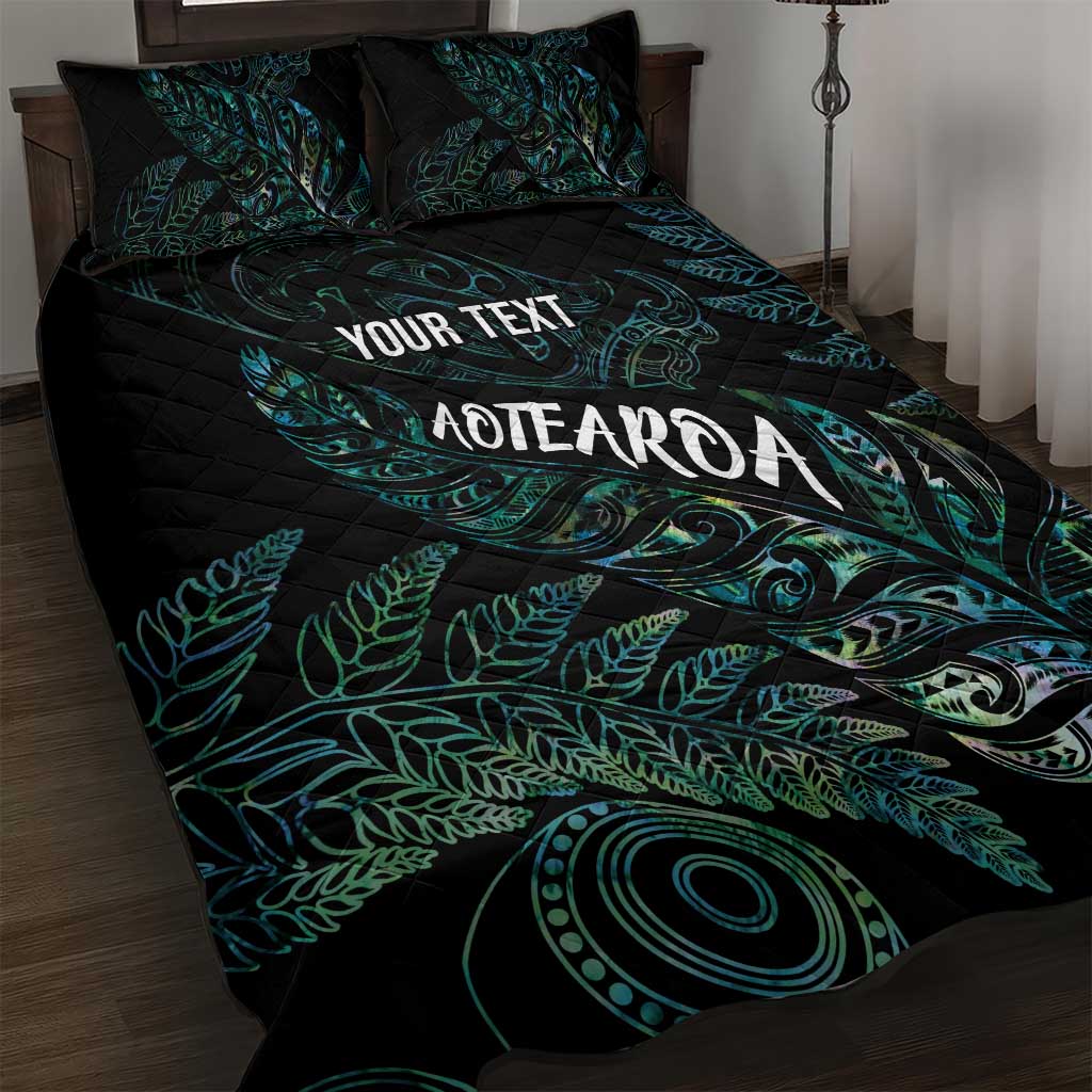 Aotearoa Personalized Lawn Bowls Maori Quilt Bed Set New Zealand Paua Shell Tribal Silver Fern LT7 Green - Polynesian Pride
