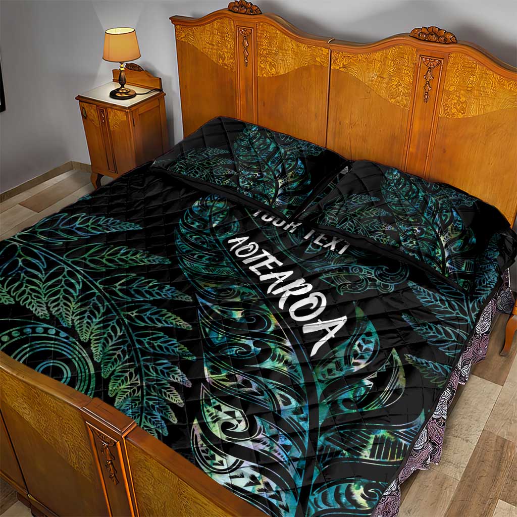 Aotearoa Personalized Lawn Bowls Maori Quilt Bed Set New Zealand Paua Shell Tribal Silver Fern LT7 - Polynesian Pride