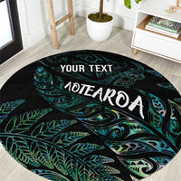 Aotearoa Personalized Lawn Bowls Maori Round Carpet New Zealand Paua Shell Tribal Silver Fern LT7 Green - Polynesian Pride