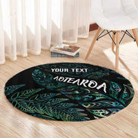 Aotearoa Personalized Lawn Bowls Maori Round Carpet New Zealand Paua Shell Tribal Silver Fern LT7 - Polynesian Pride