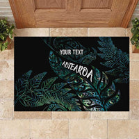 Aotearoa Personalized Lawn Bowls Maori Rubber Doormat New Zealand Paua Shell Tribal Silver Fern LT7 Green - Polynesian Pride