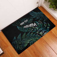 Aotearoa Personalized Lawn Bowls Maori Rubber Doormat New Zealand Paua Shell Tribal Silver Fern LT7 - Polynesian Pride