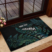 Aotearoa Personalized Lawn Bowls Maori Rubber Doormat New Zealand Paua Shell Tribal Silver Fern LT7 - Polynesian Pride