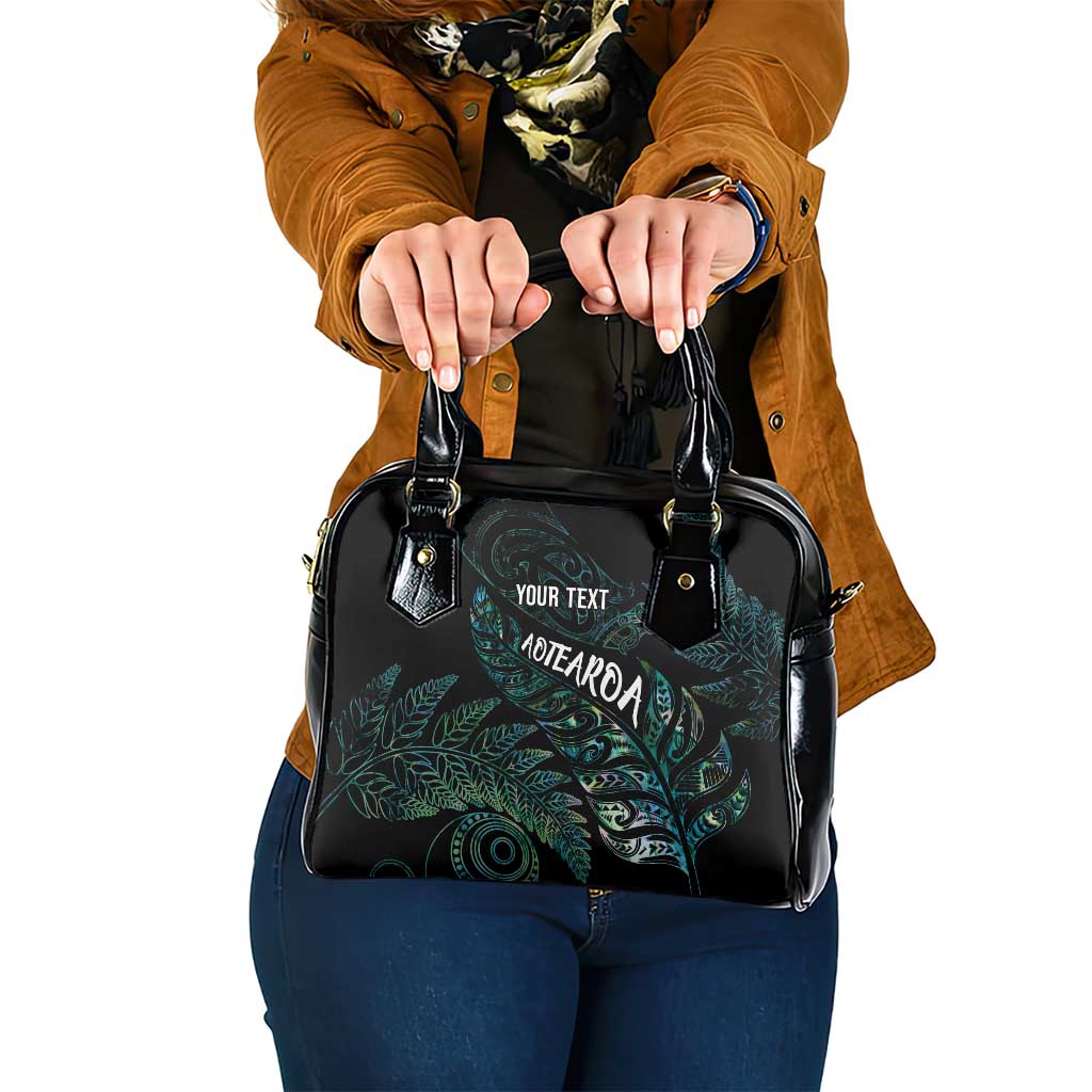 Aotearoa Personalized Lawn Bowls Maori Shoulder Handbag New Zealand Paua Shell Tribal Silver Fern LT7 One Size Green - Polynesian Pride